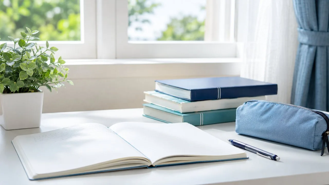 開いた参考書とノートで基礎学習を進める机のイメージ